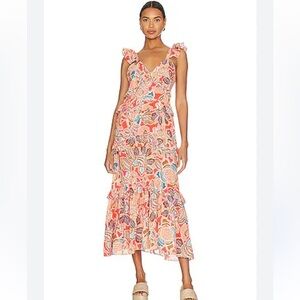 Misa Los Angeles Morrison Dress in Tangerine Floral - Small